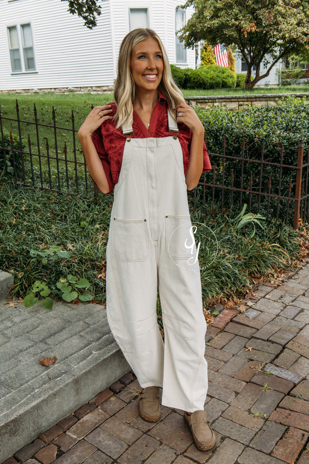 Over The Moon Overalls - Cream