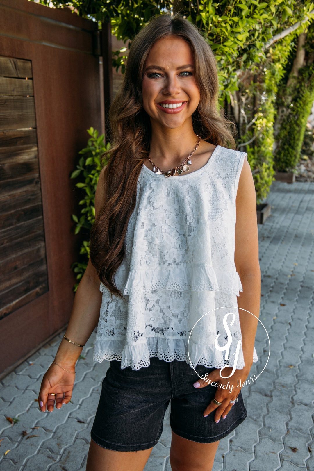 Frills Full Of Lace Tank - White