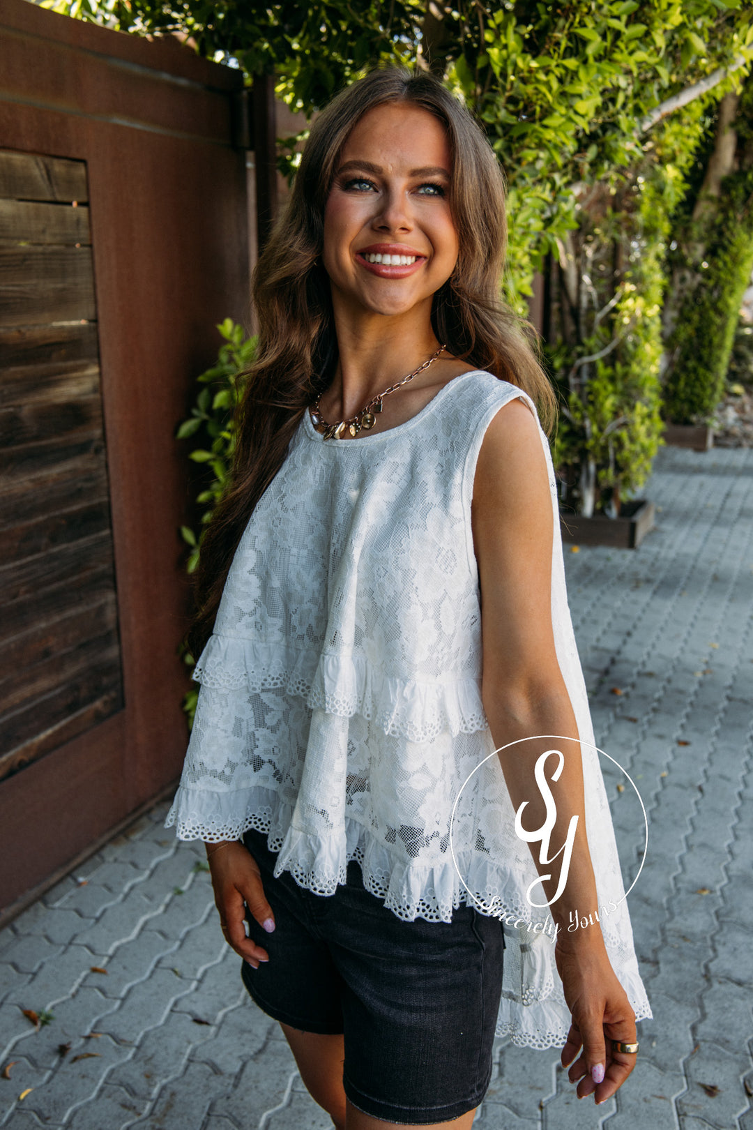 Frills Full Of Lace Tank - White
