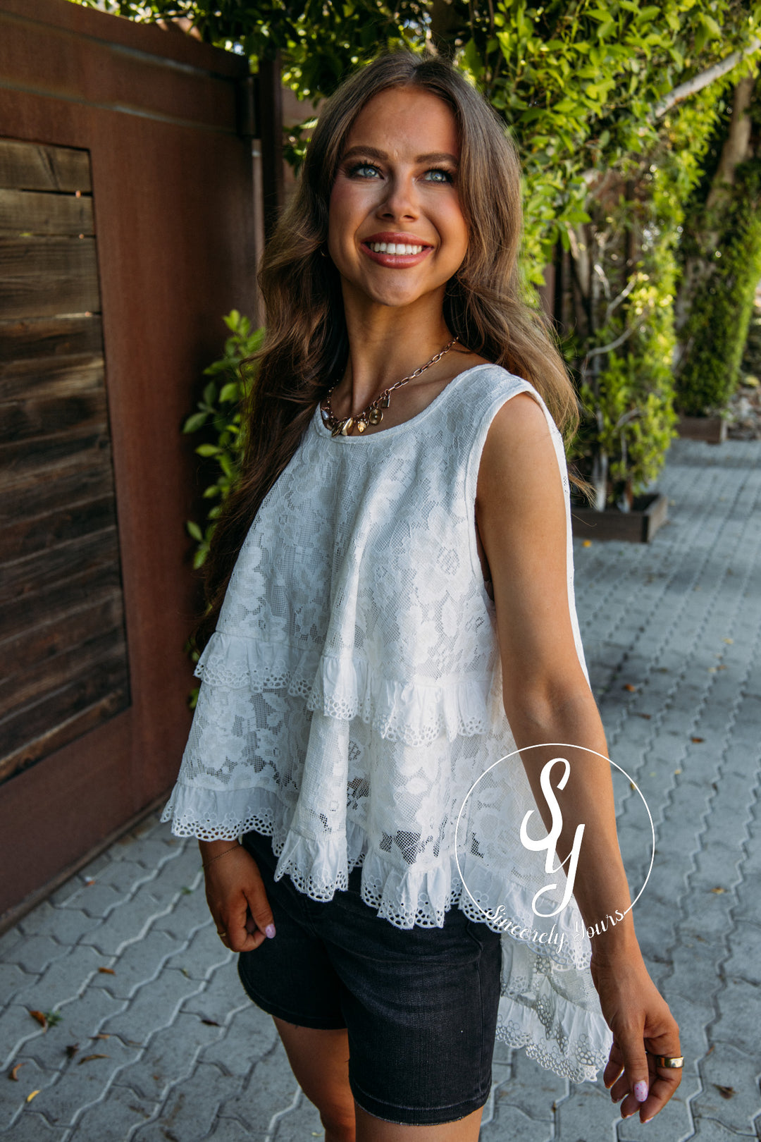 Frills Full Of Lace Tank - White