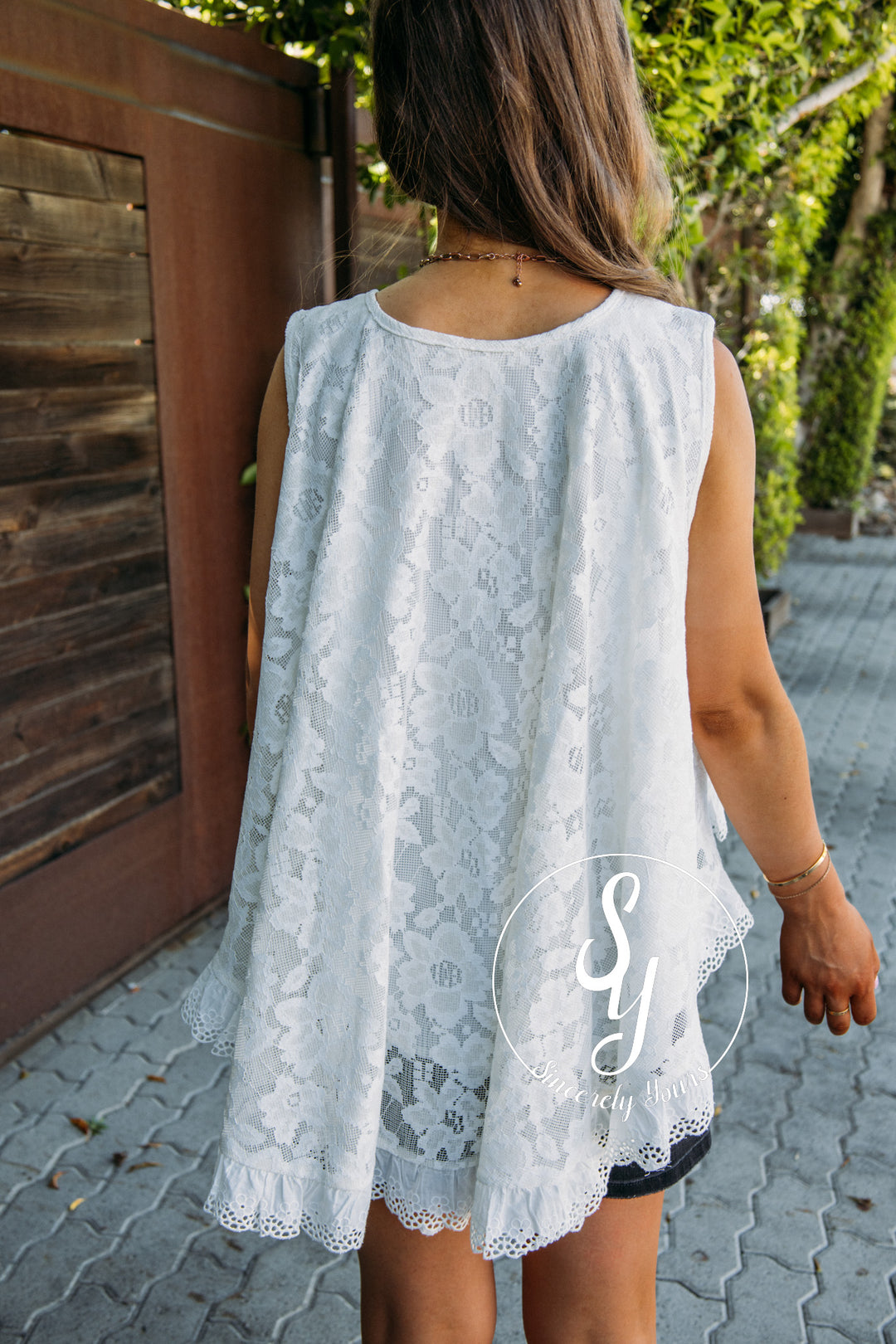 Frills Full Of Lace Tank - White
