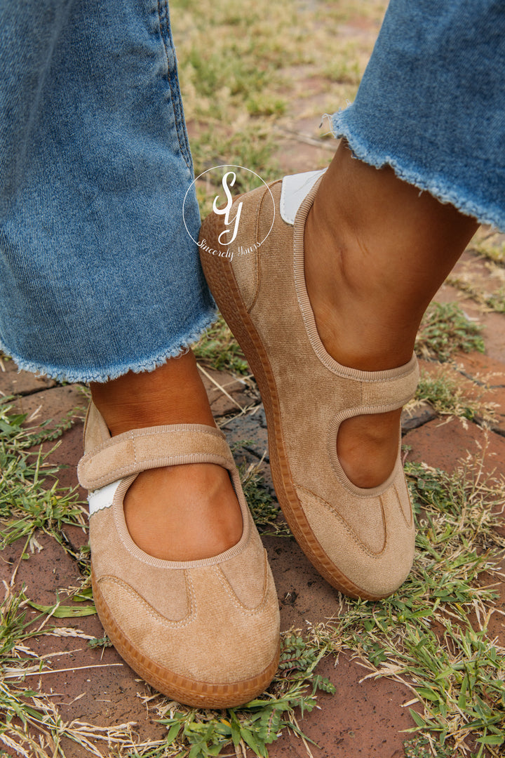 Sole Mate Sneaker - Camel Faux Suede
