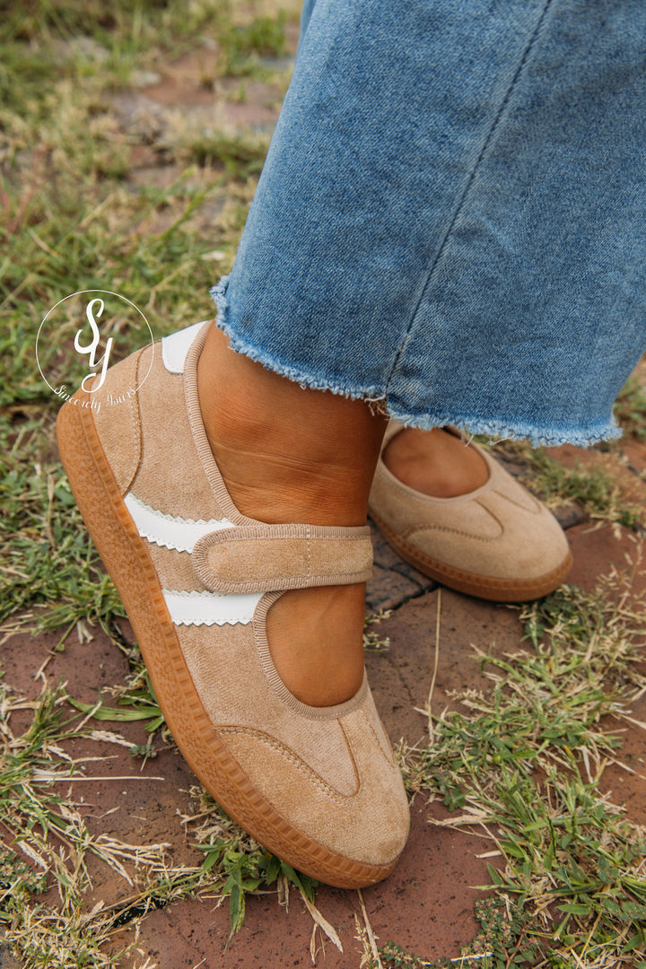 Sole Mate Sneaker - Camel Faux Suede