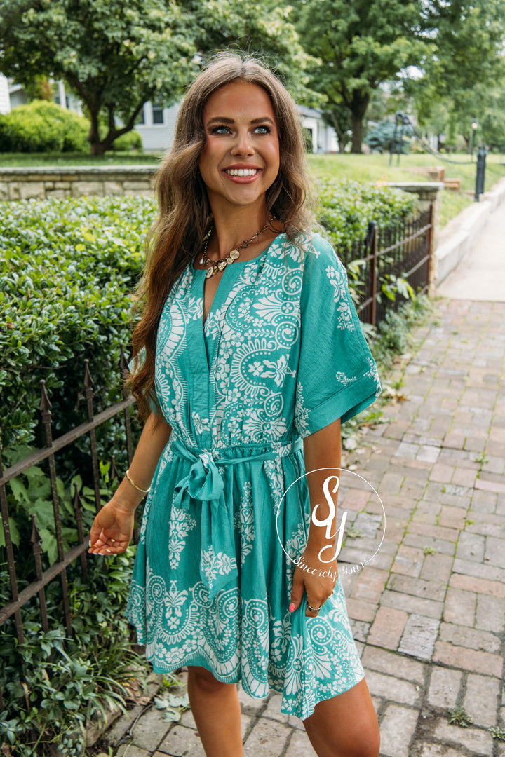 Boldly Cute Dress - Sage