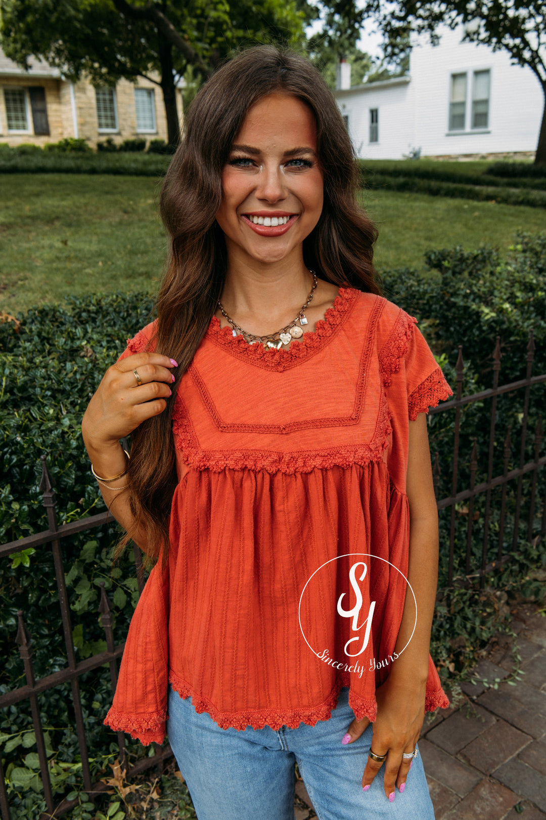 Chestnut Lane Top - Coral
