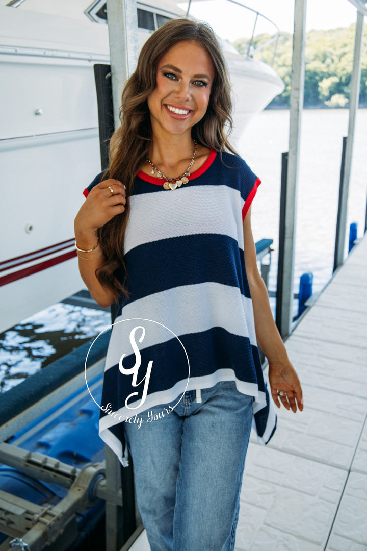 Simply Darling Tank - Navy