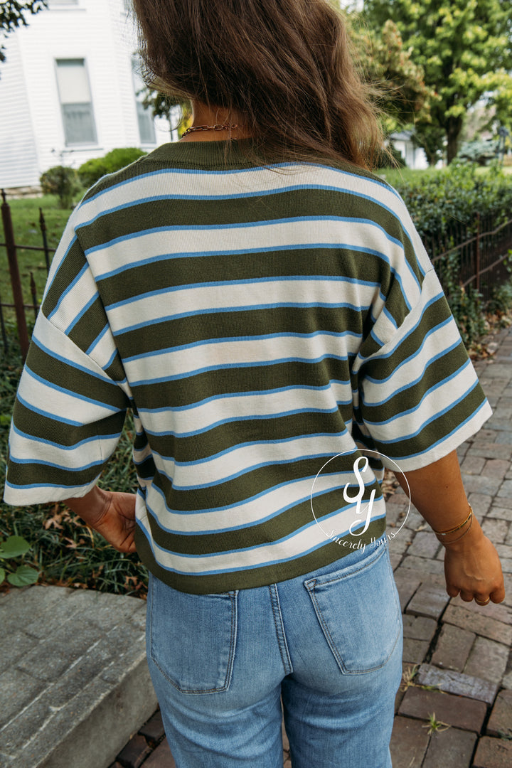 Outpost Striped Top - Olive
