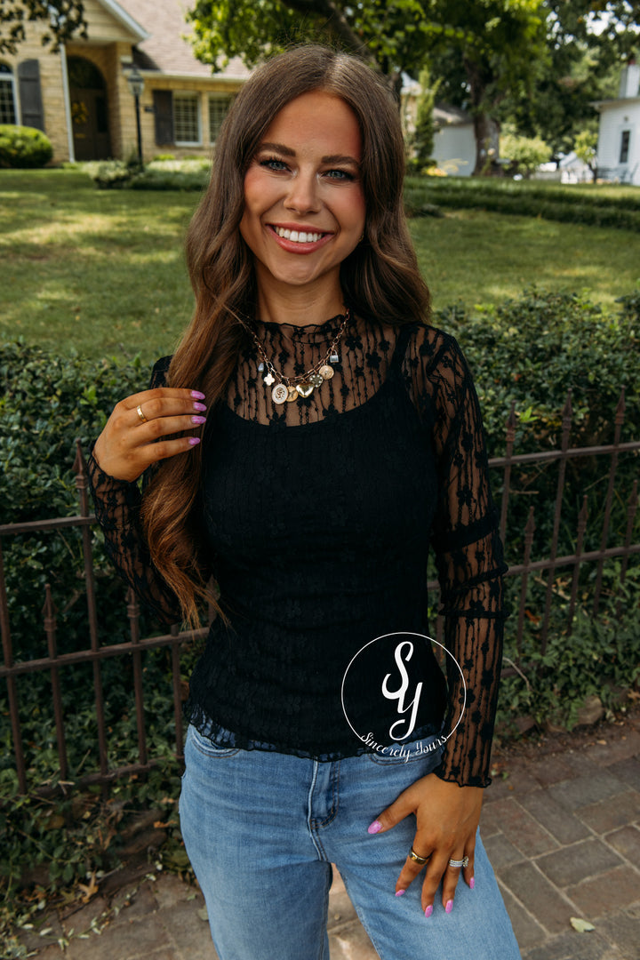 Days Of Lace Top - Black