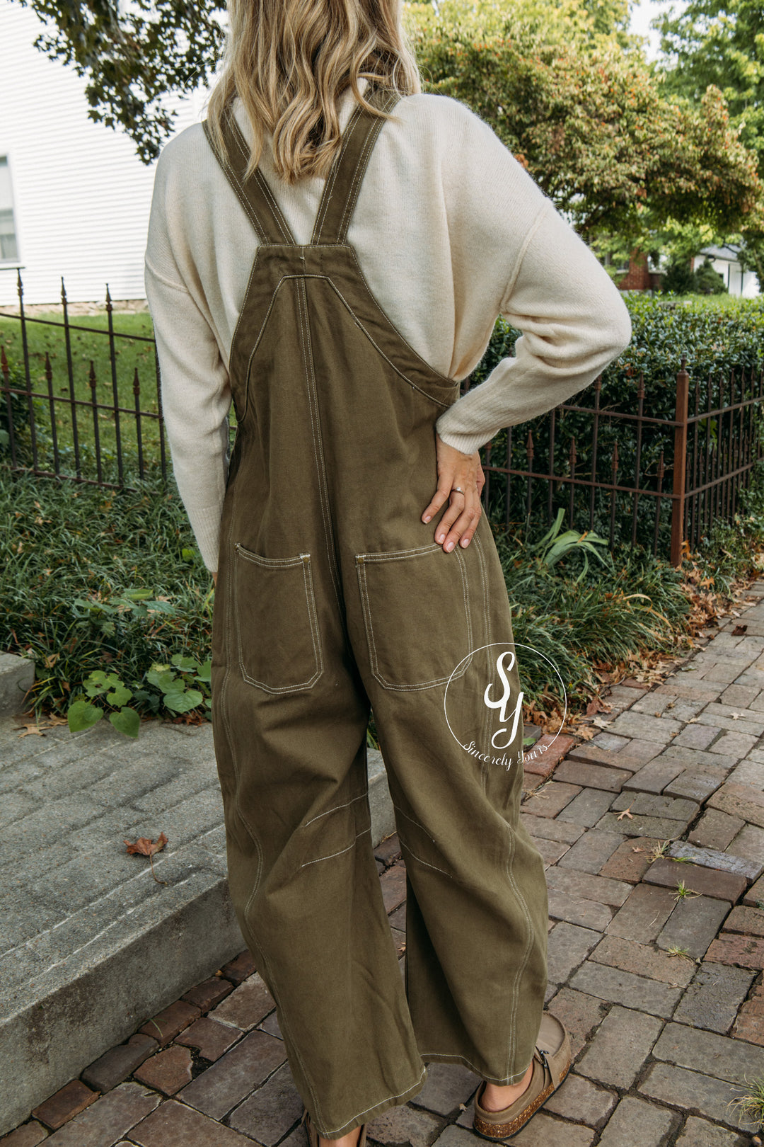 Over The Moon Overalls - Olive