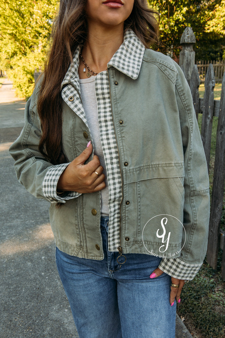 Caught Your Eye Jacket - Olive