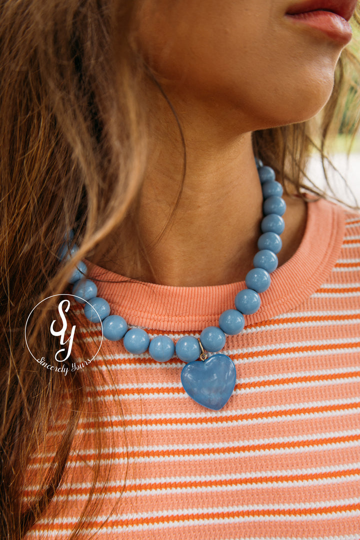 Happy Love Necklace - Blue