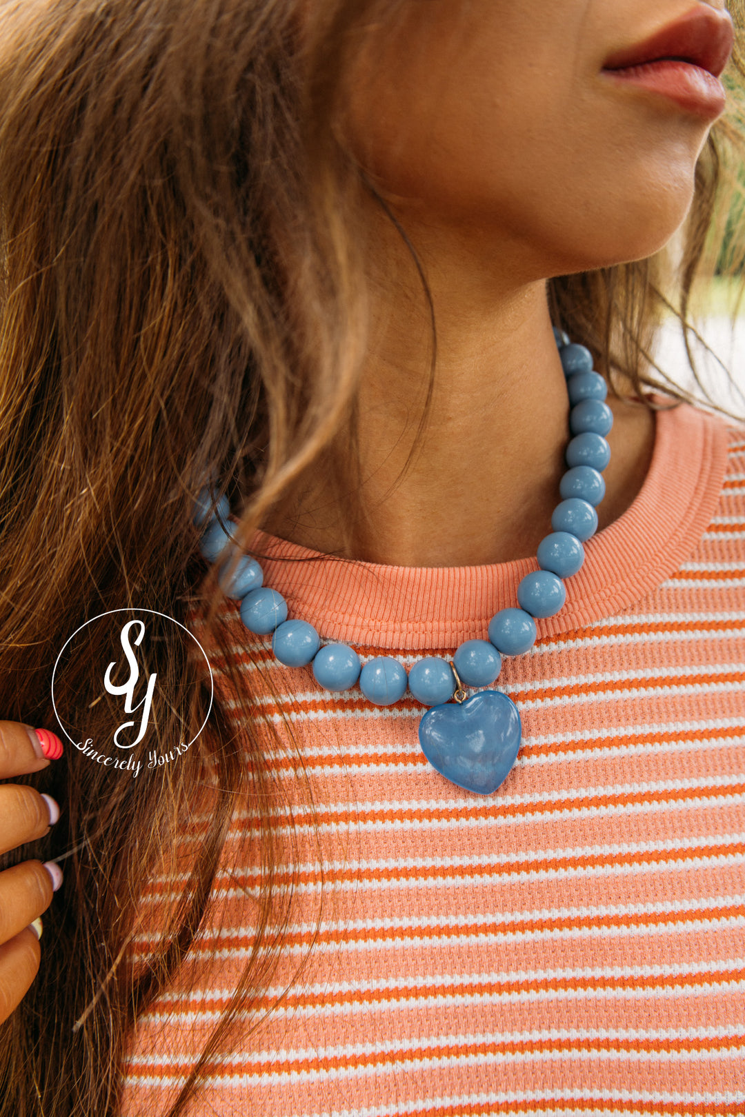 Happy Love Necklace - Blue