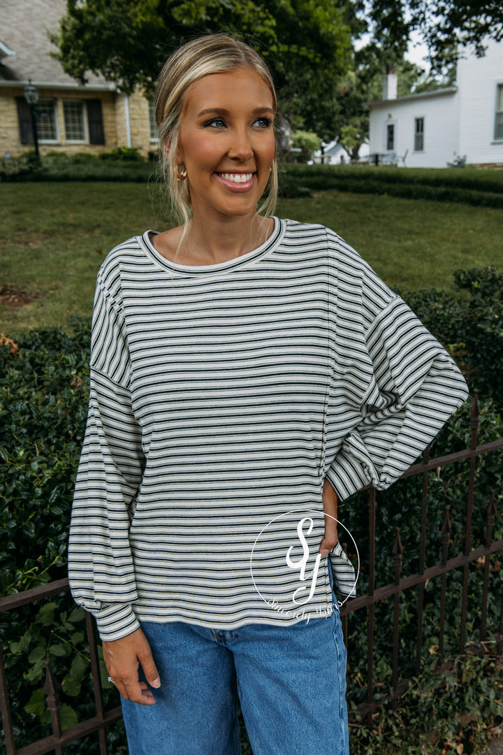 Stripe Love Top - Cream/Black