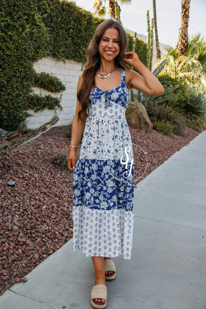 Blooming Beauty Dress - Blue Multi