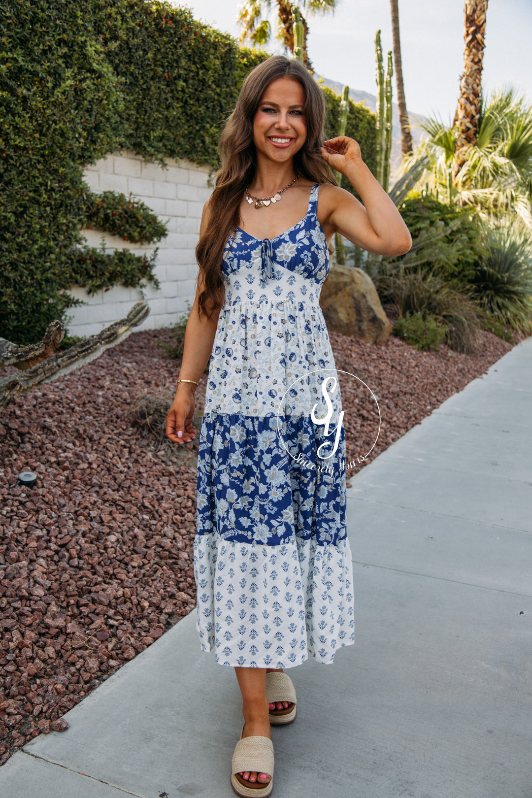 Blooming Beauty Dress - Blue Multi