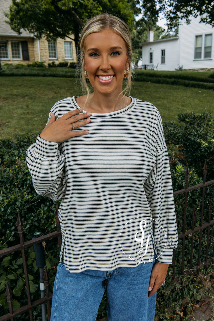 Stripe Love Top - Cream/Black