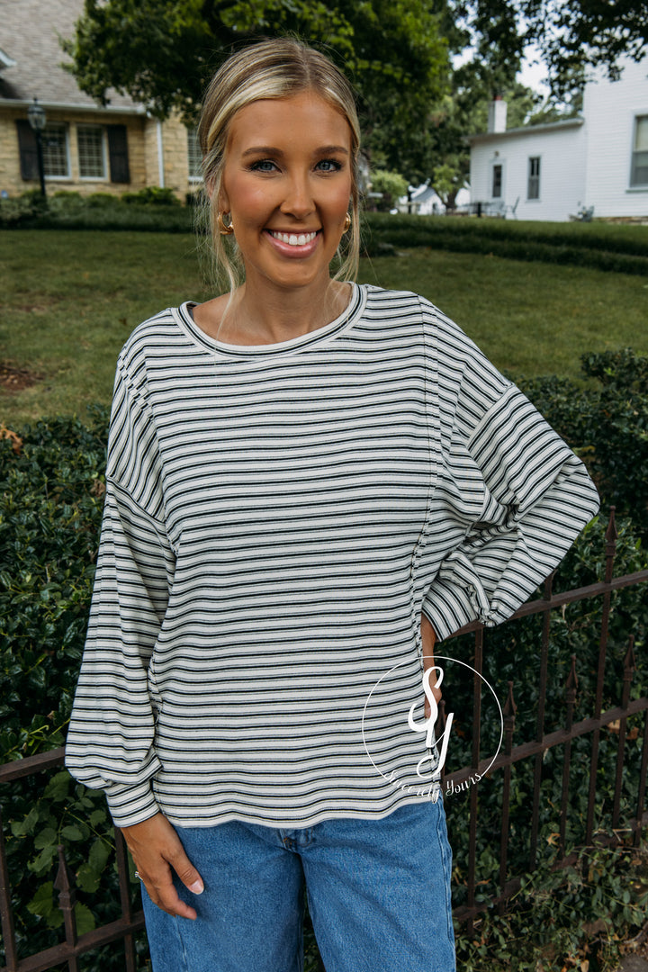 Stripe Love Top - Cream/Black