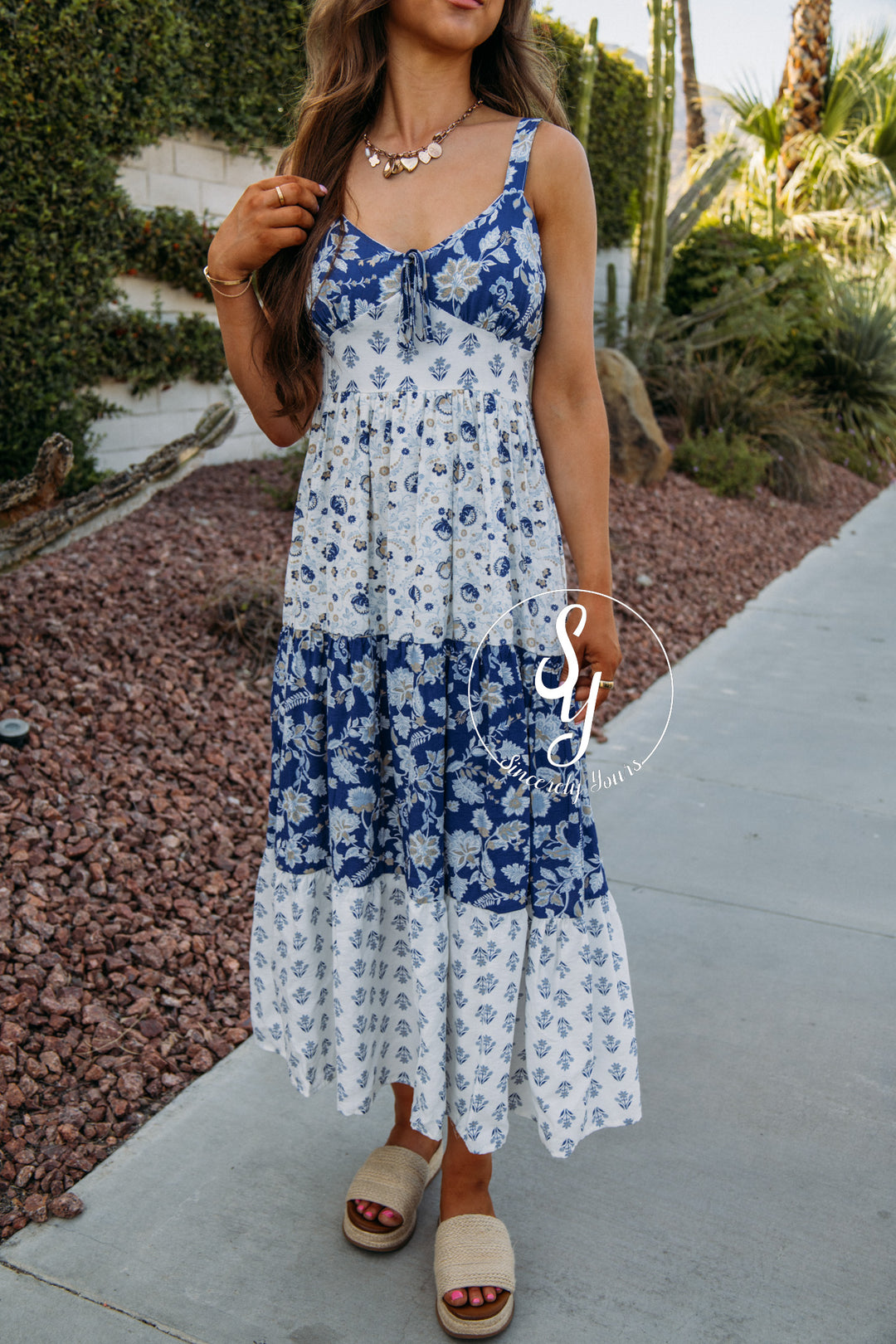 Blooming Beauty Dress - Blue Multi