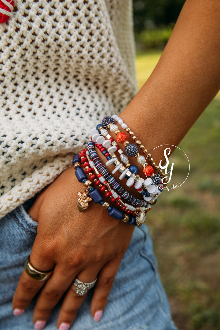 Red White And Boom Bracelet Set