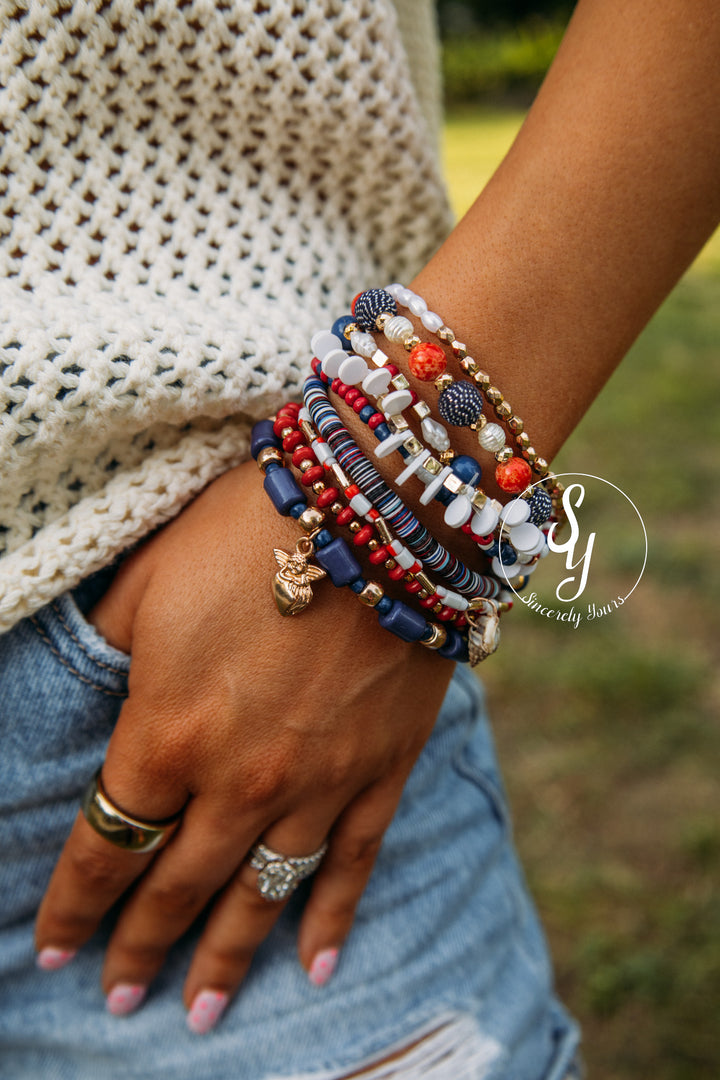 Red White And Boom Bracelet Set