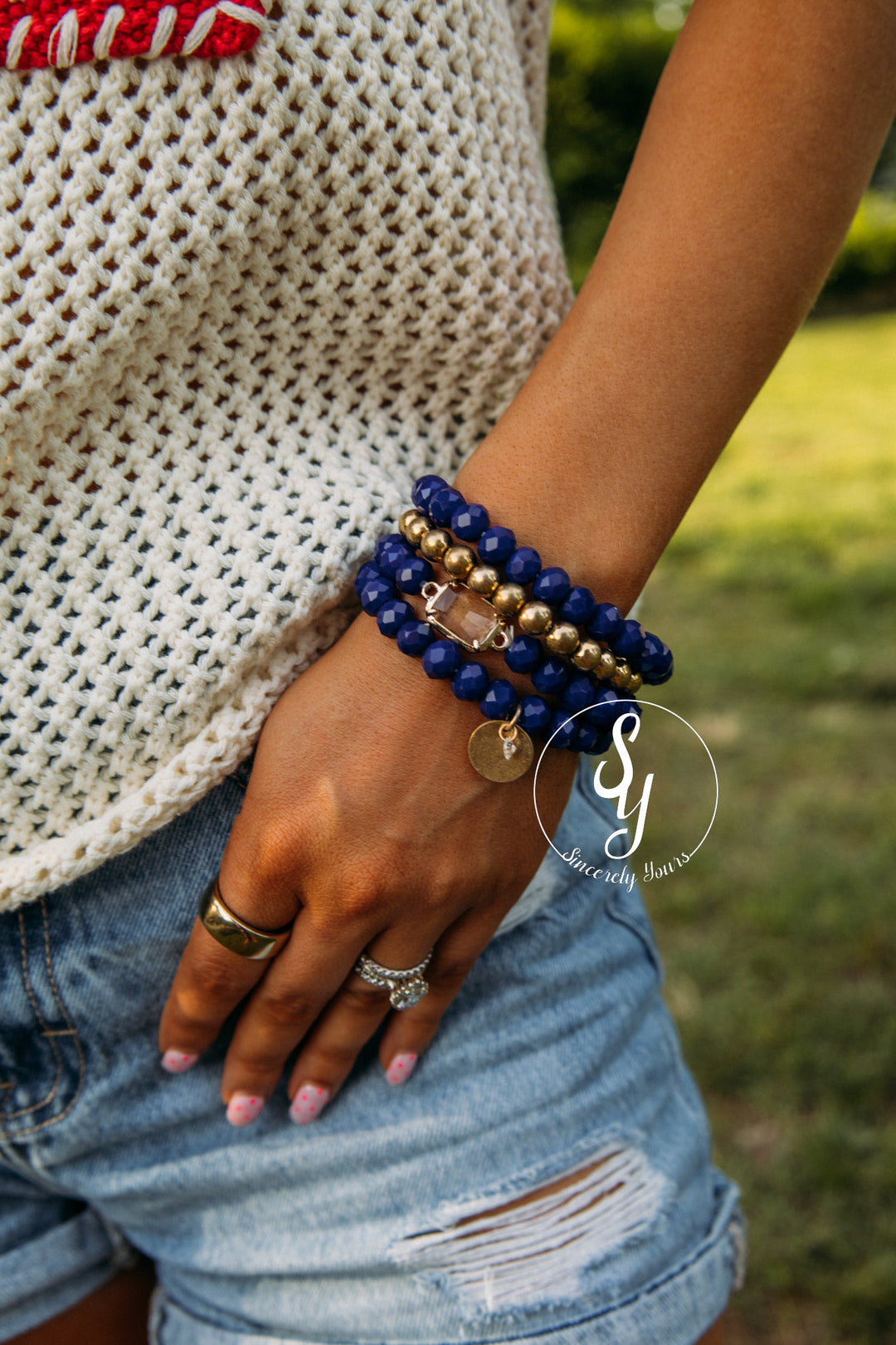 Blue Beaded Moment Bracelet