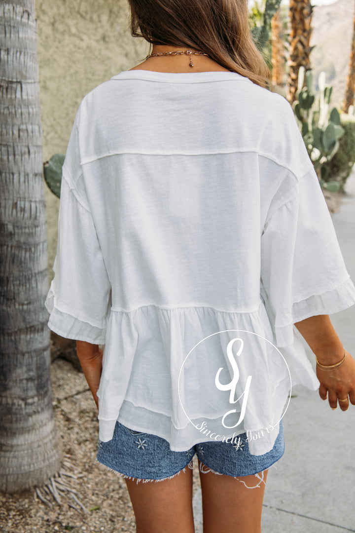 All The Eyelet Top - White