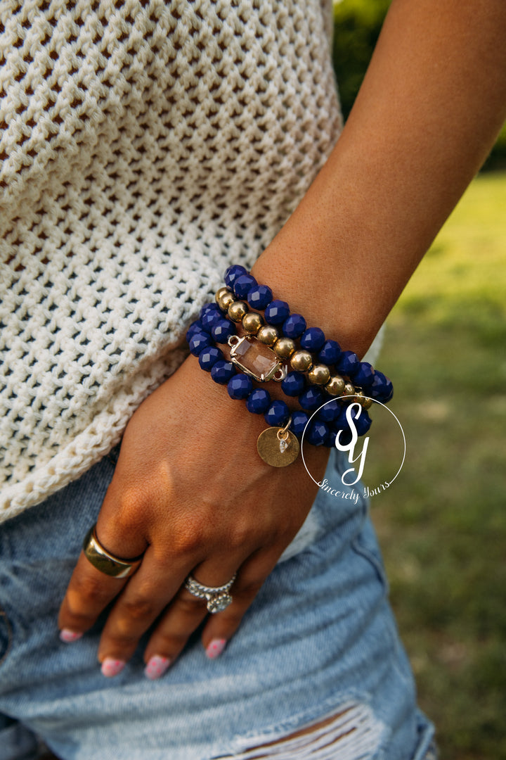 Blue Beaded Moment Bracelet