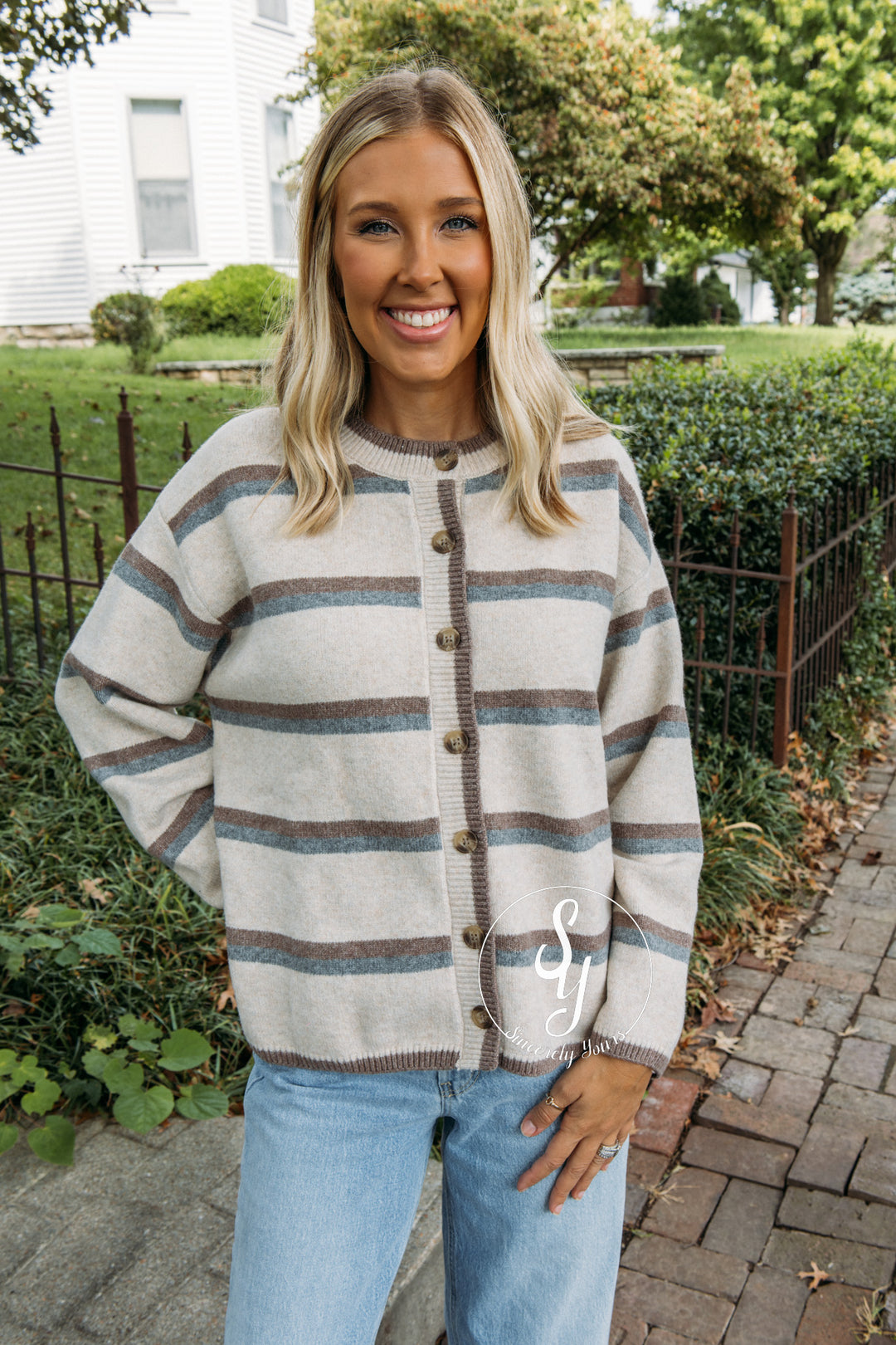 Bonfire Nights Striped Sweater- Oatmeal Multi