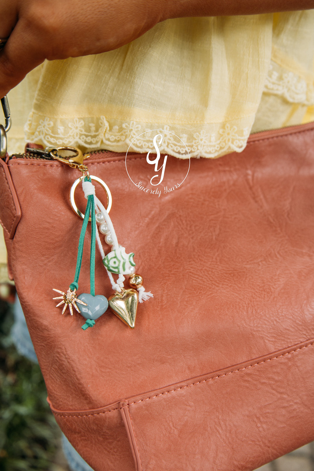 Fishing Around Bag Charm - Green
