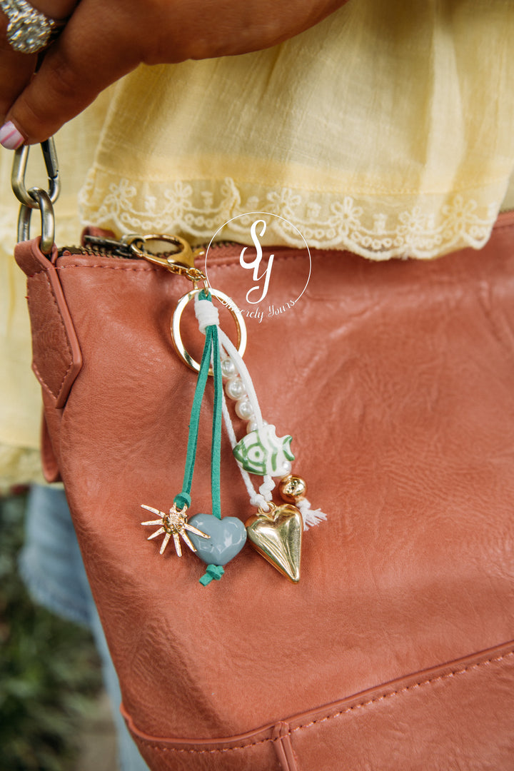 Fishing Around Bag Charm - Green