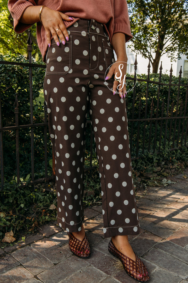 Fun Times Polka Dot Pant - Cocoa Cream