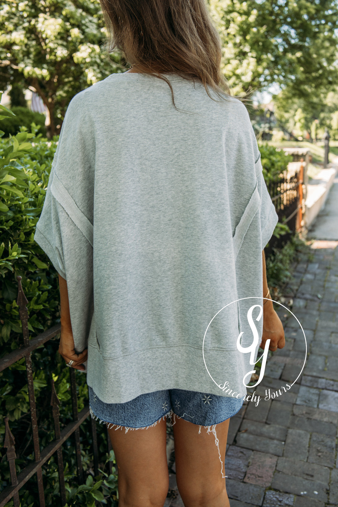 Cozy America Feeling Top - H. Grey