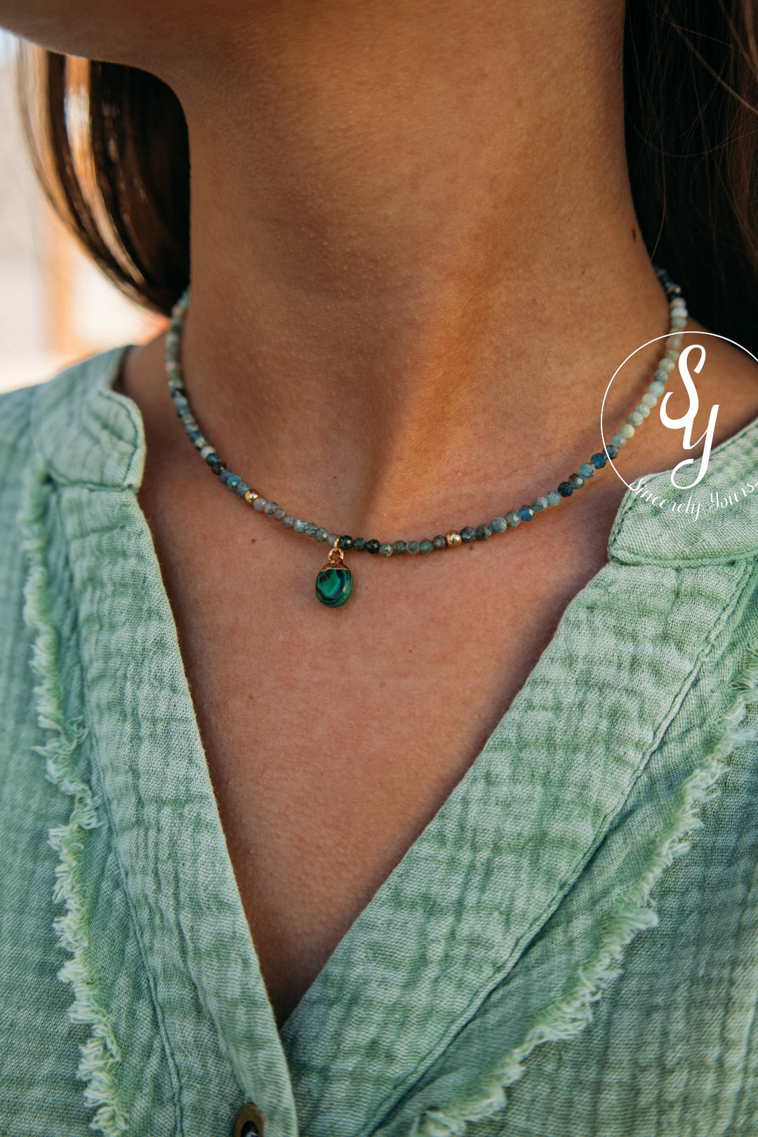 Addie Stone Necklace - Blue
