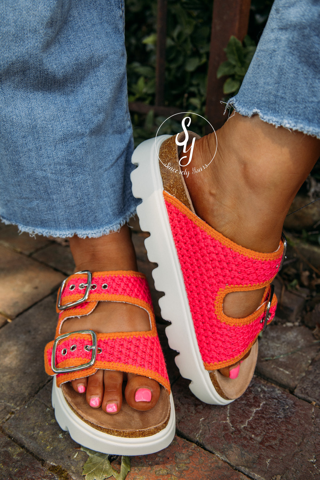 Bright Summer Sandal - Pink/Orange