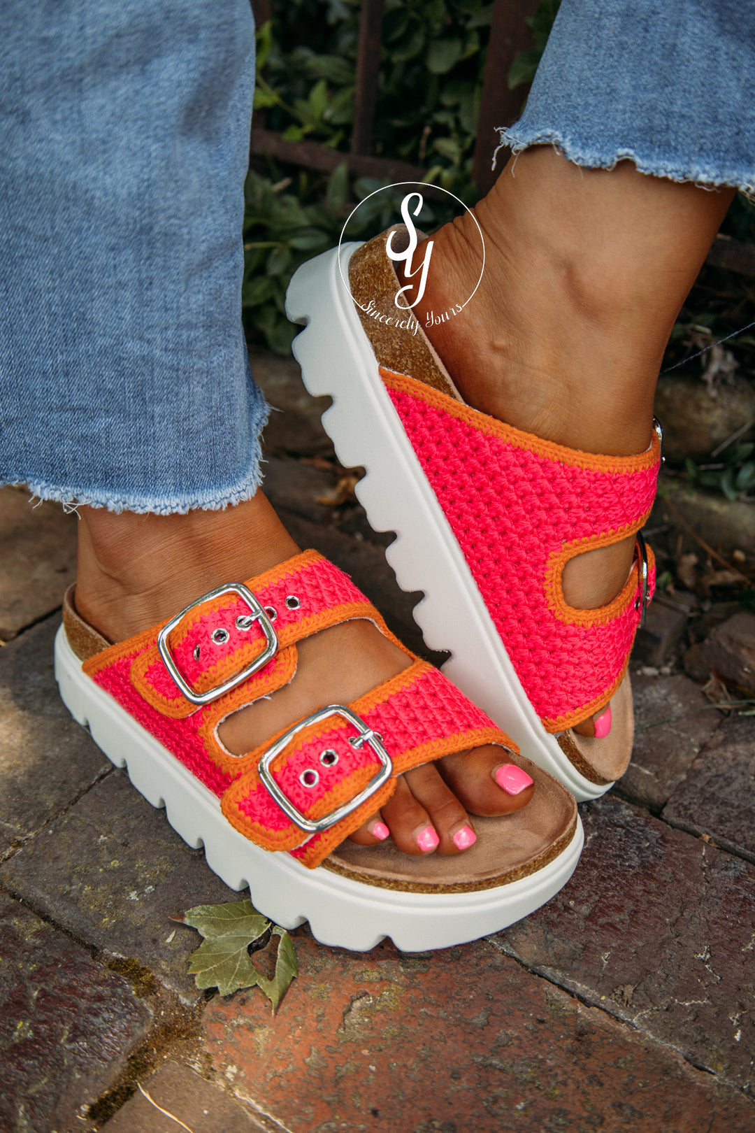 Bright Summer Sandal - Pink/Orange