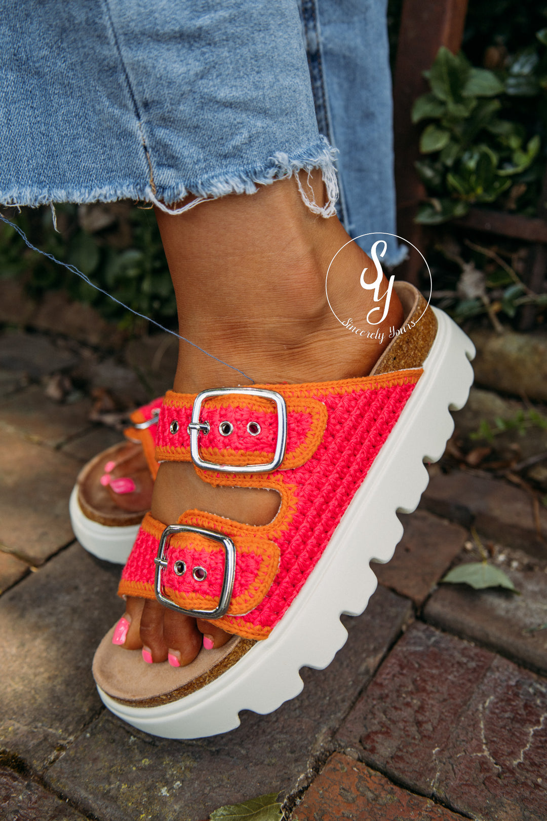 Bright Summer Sandal - Pink/Orange