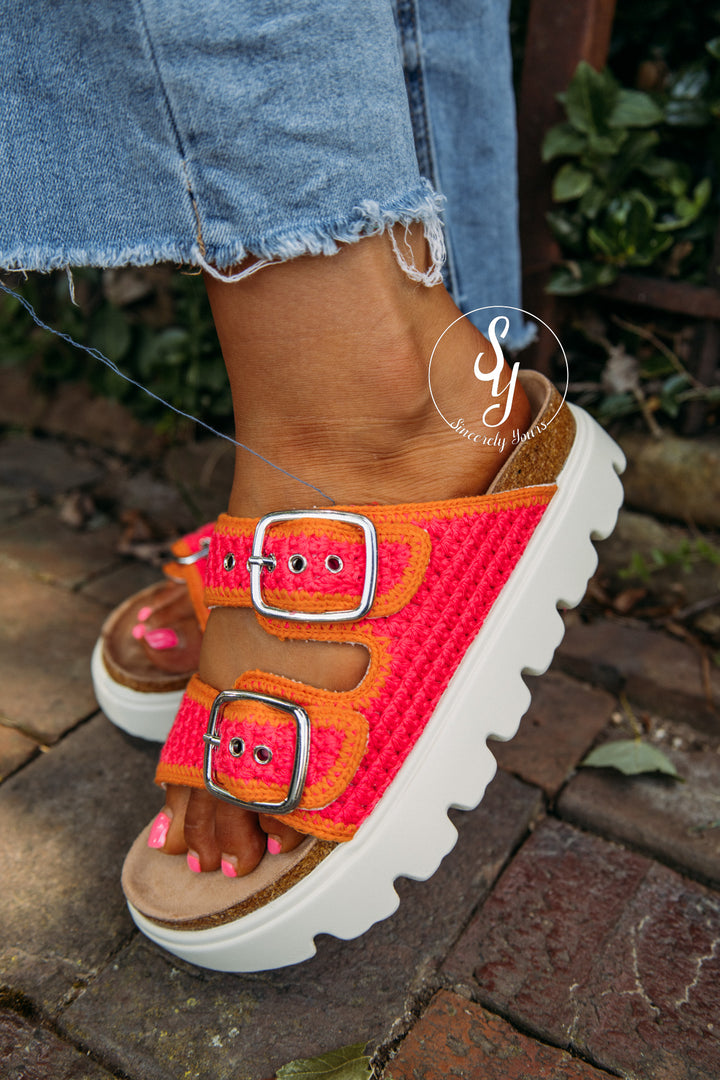 Bright Summer Sandal - Pink/Orange
