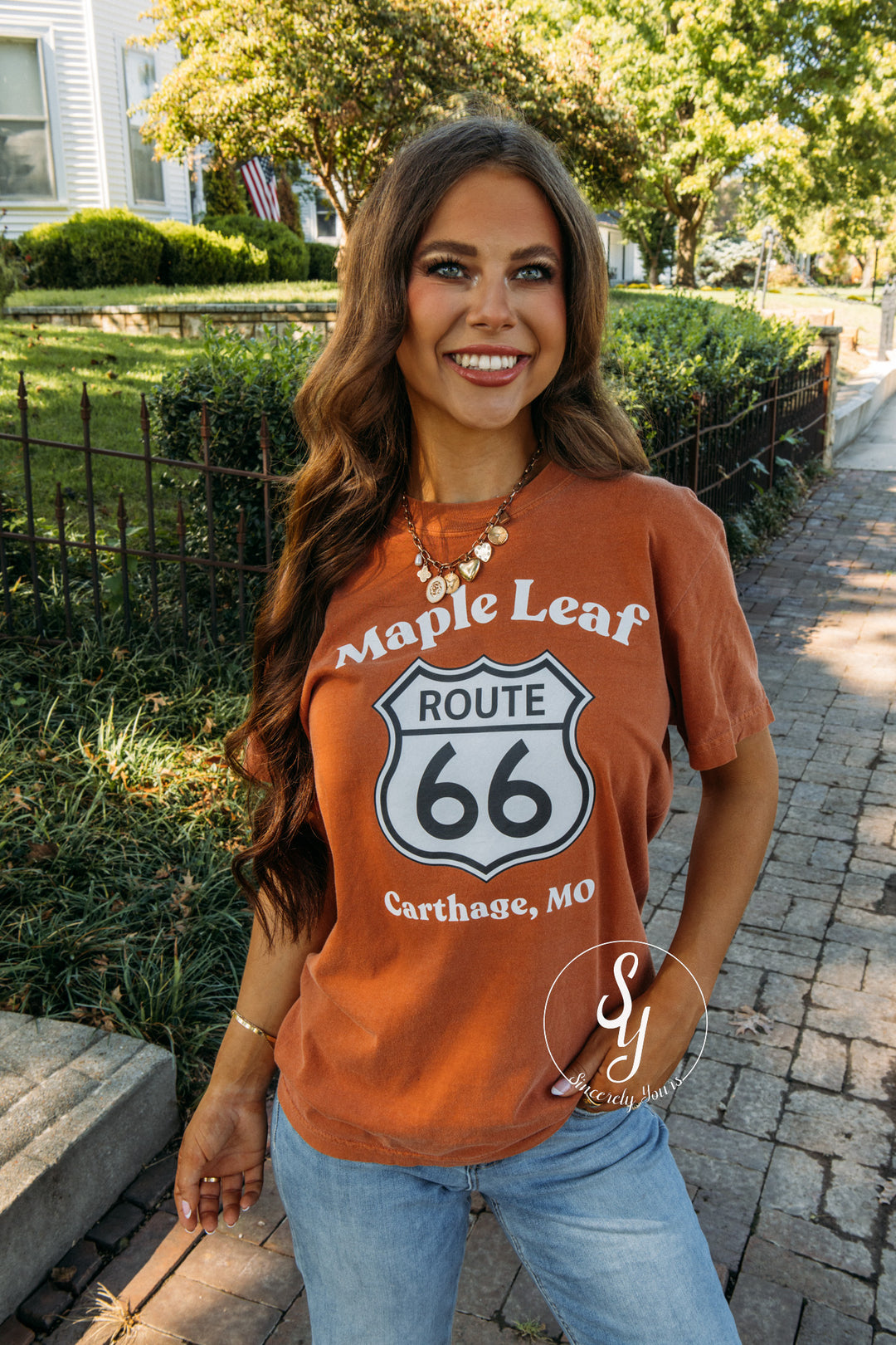Route 66 Maple Leaf Graphic Tee - Yam