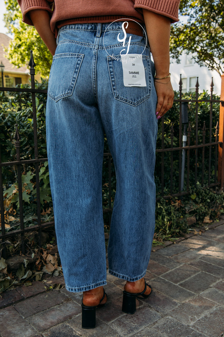Lucy High Rise Barrel Denim - Medium