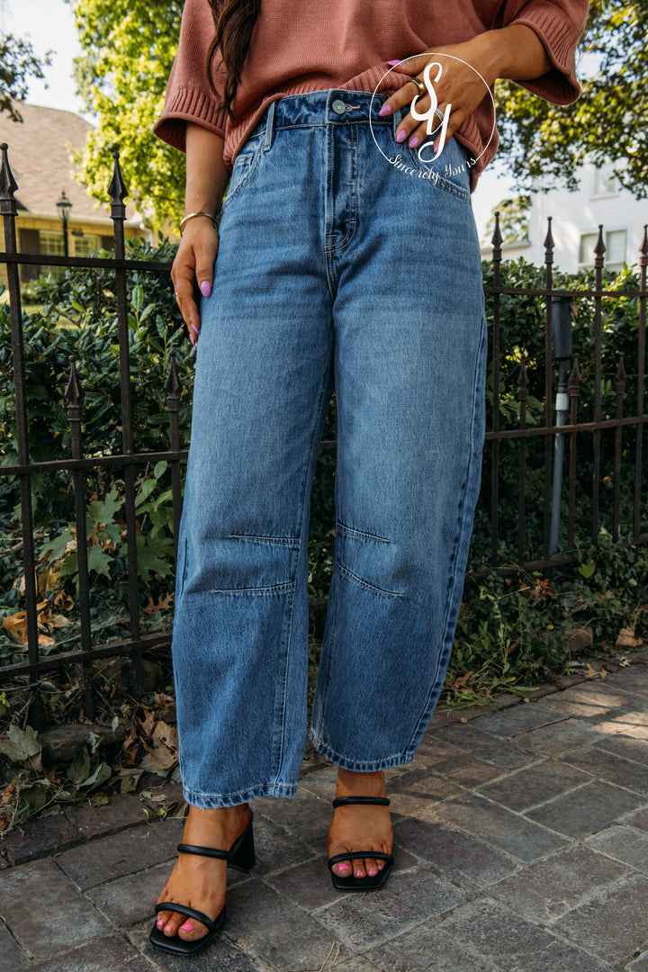 Lucy High Rise Barrel Denim - Medium