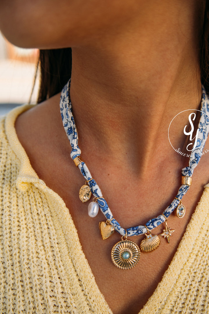 Paisley Print Charm Necklace
