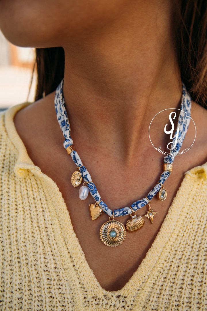 Paisley Print Charm Necklace