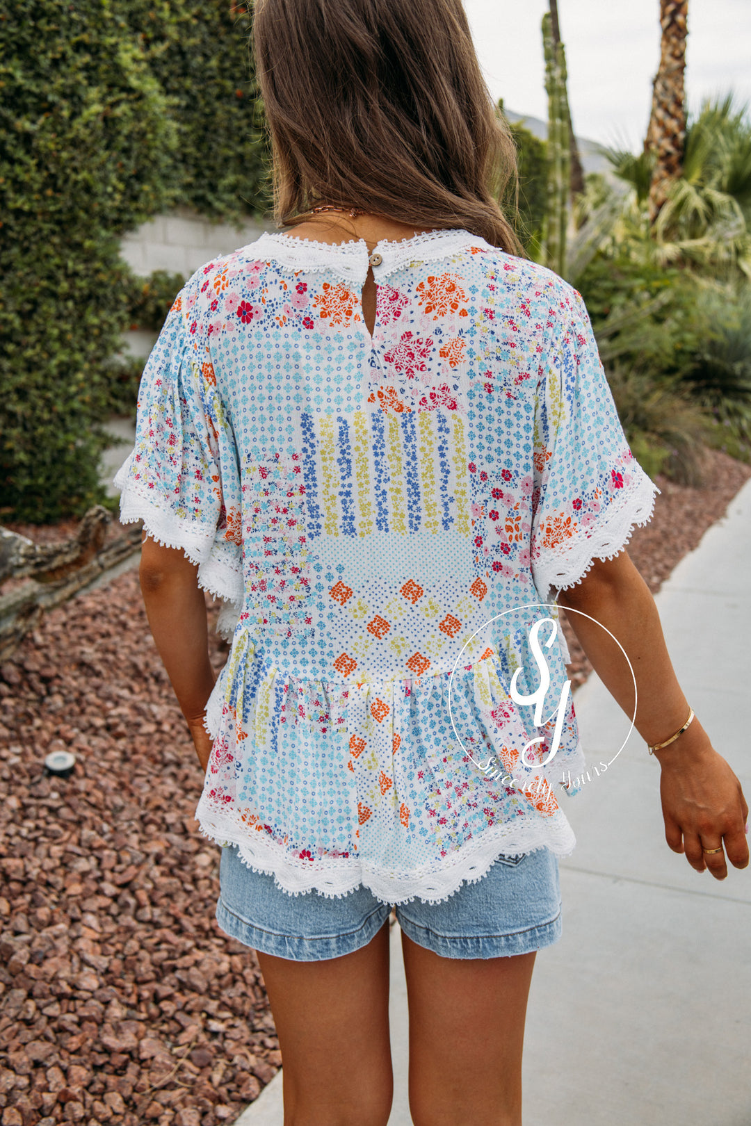 Flower Filled Moment Top - Coconut