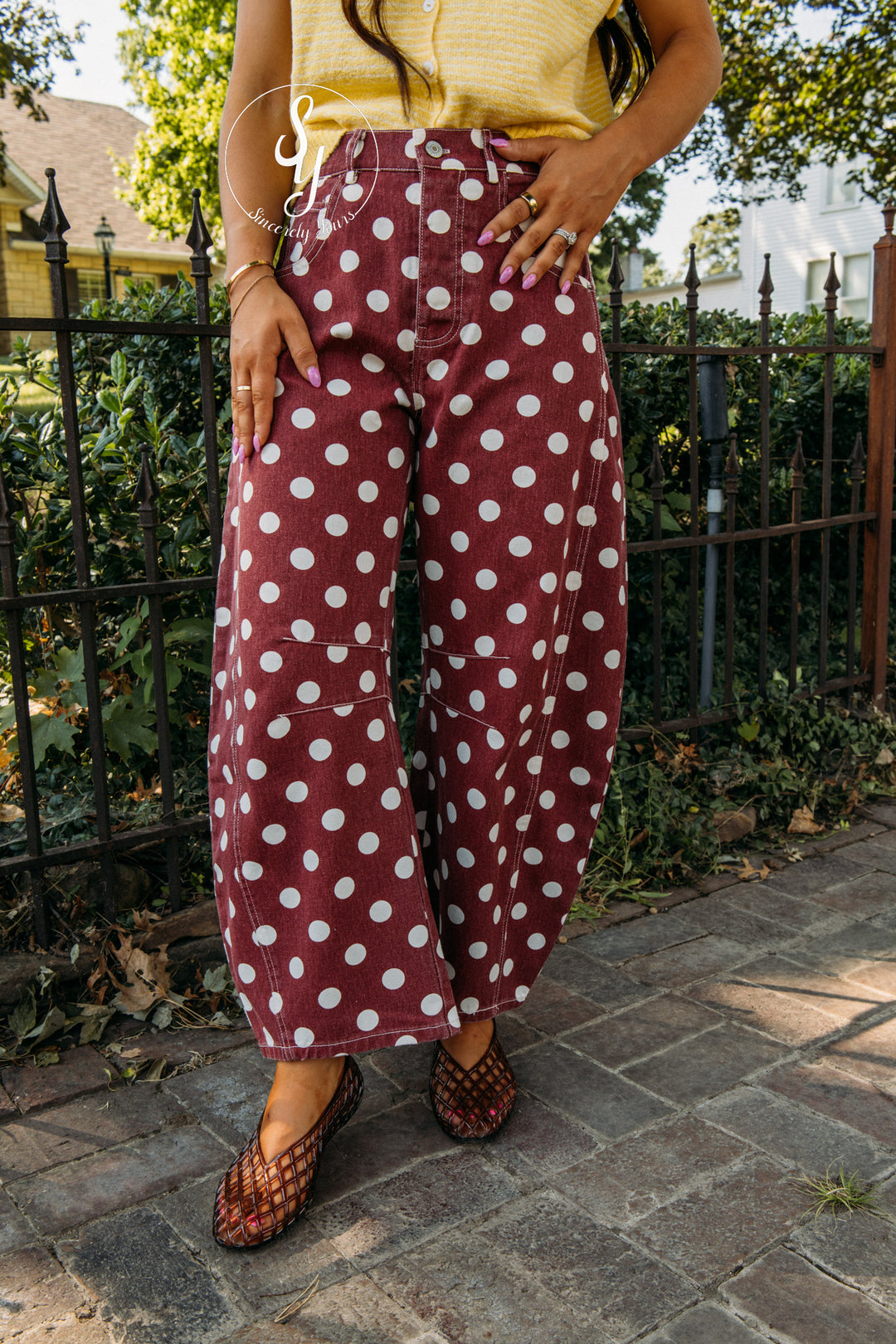 Noma Polka Dot Barrel Denim - Wine