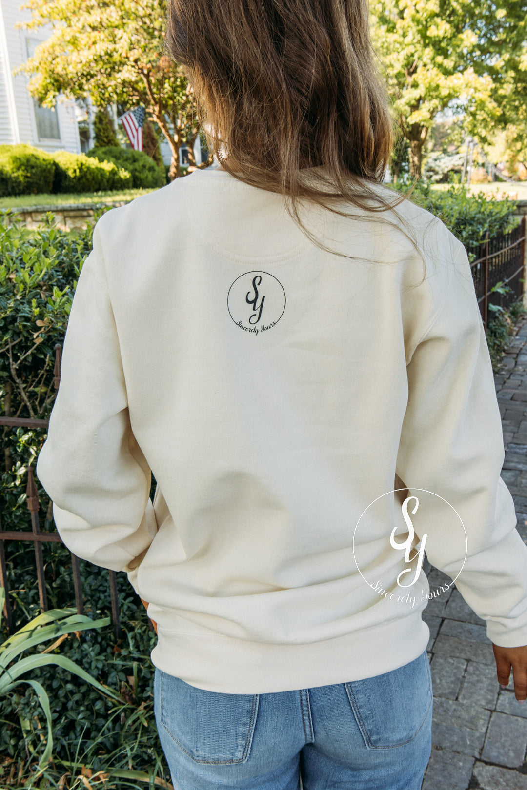Polka Dot Pumpkin Maple Leaf Crewneck - Ivory