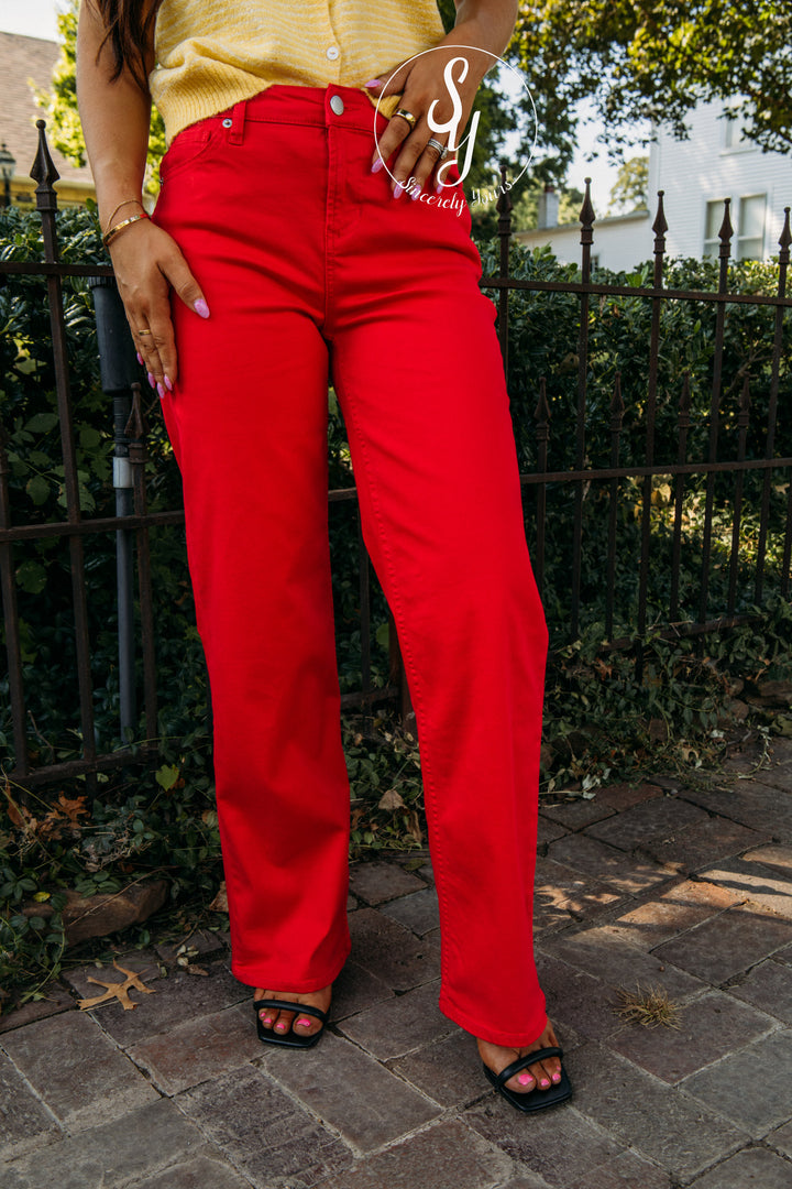 Dear John: Taylor Straight Leg Jean -Salsa
