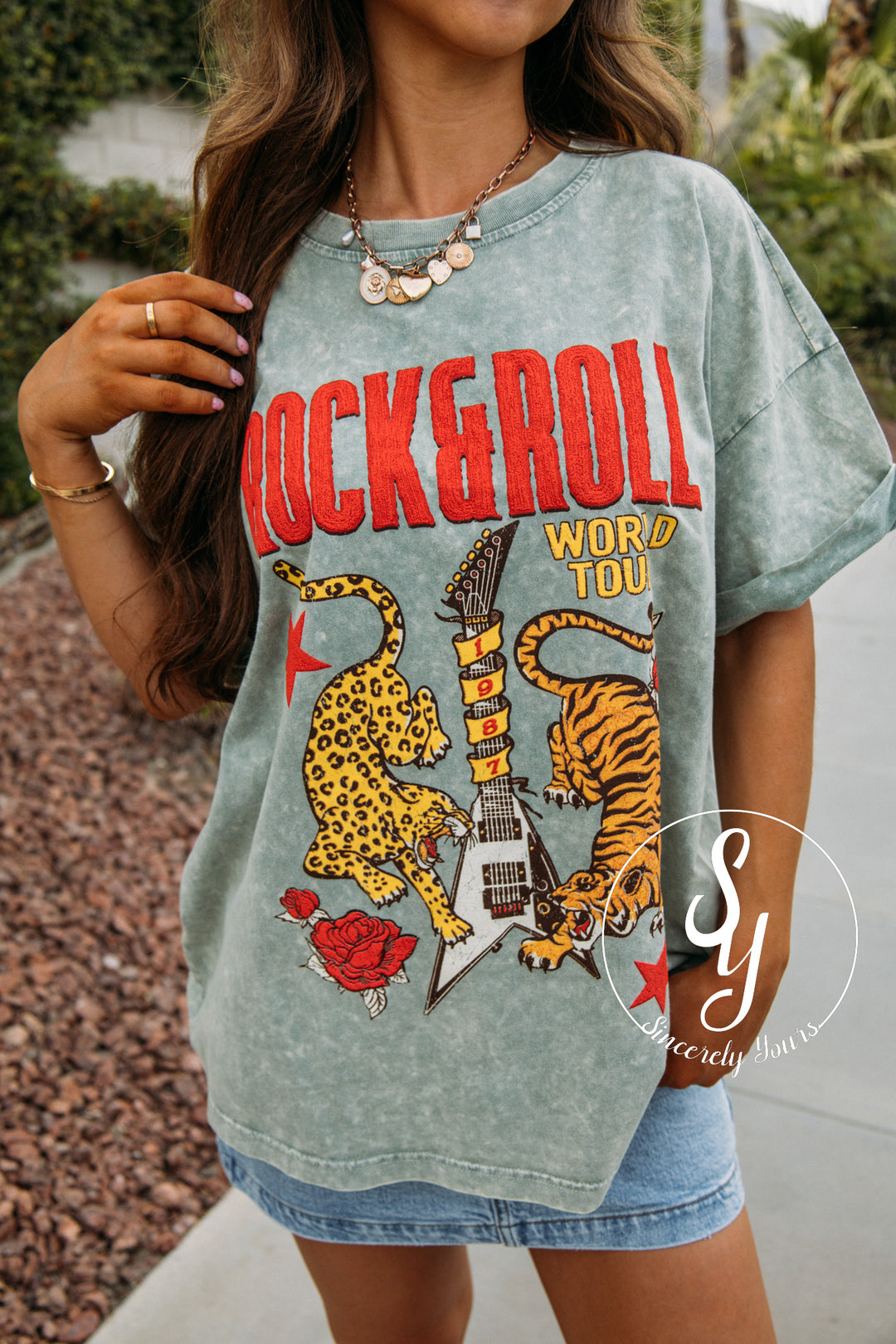 Rock and Roll Graphic Tee - Green