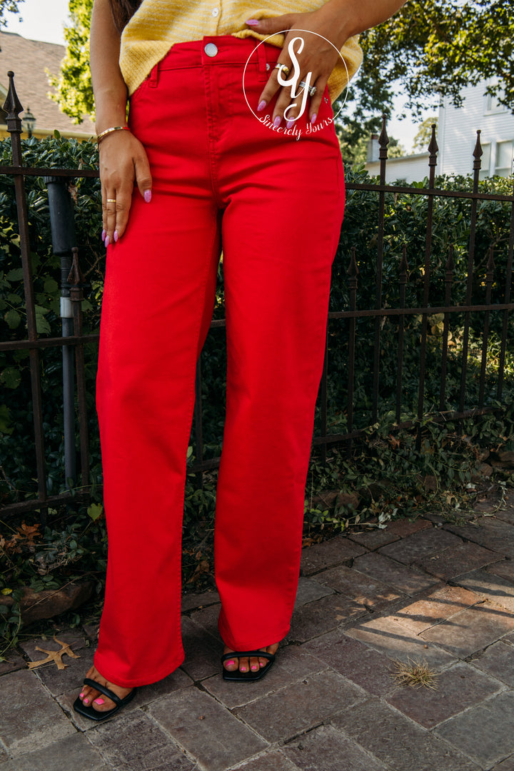 Dear John: Taylor Straight Leg Jean -Salsa