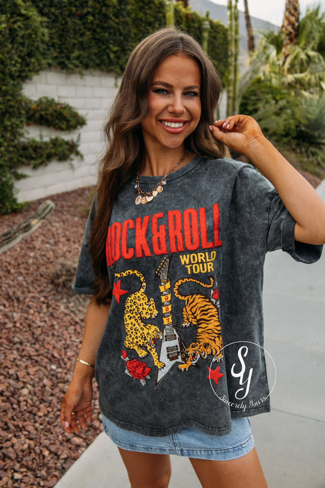 Rock and Roll Graphic Tee - Black