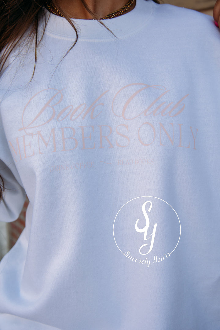 Book Club Members Only Crewneck - White